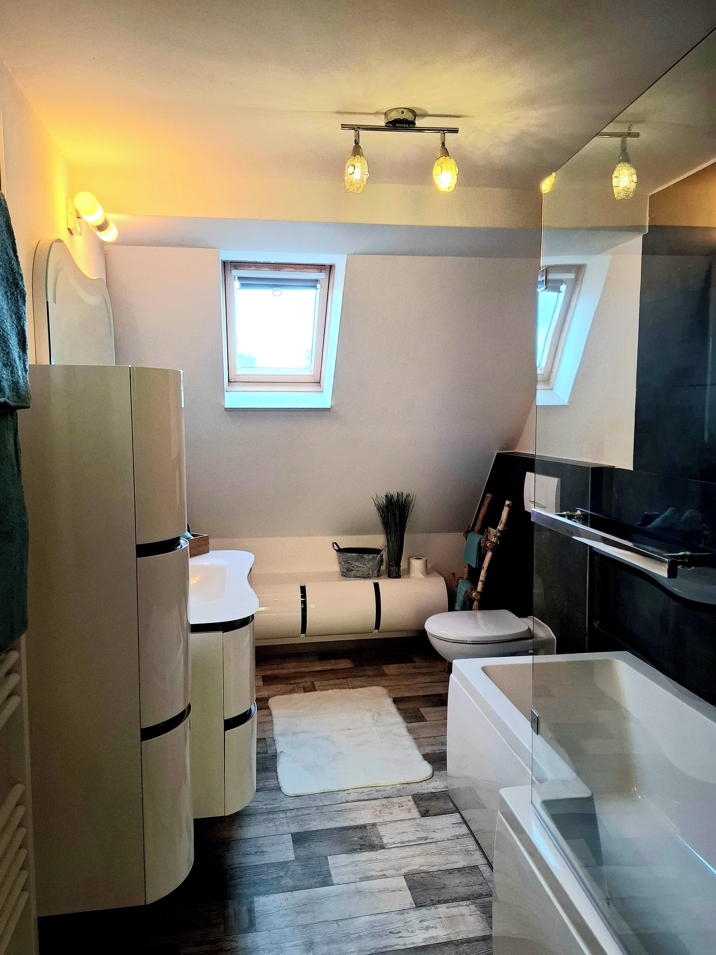 Sèche-cheveux, serviettes fournies, savon, papier toilette