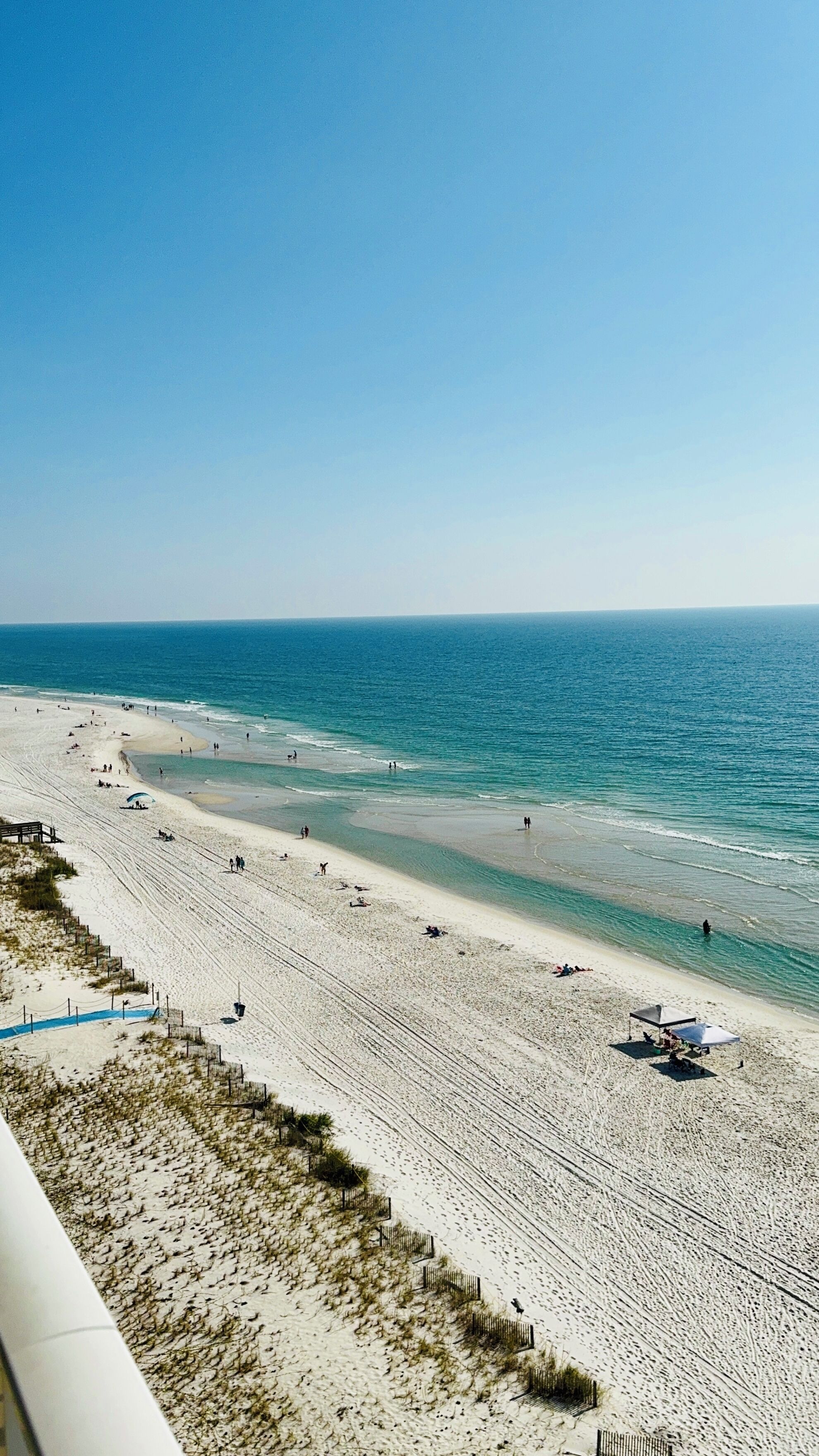 On the beach, sun loungers