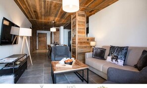 Living area - Marmotte 4 - New Apartment Opposite the Chairlift (Bonneval-sur-Arc)