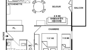 Floor plan - Apartment in Hauts-lieux Facing Mont Bisanne (Hauteluce)