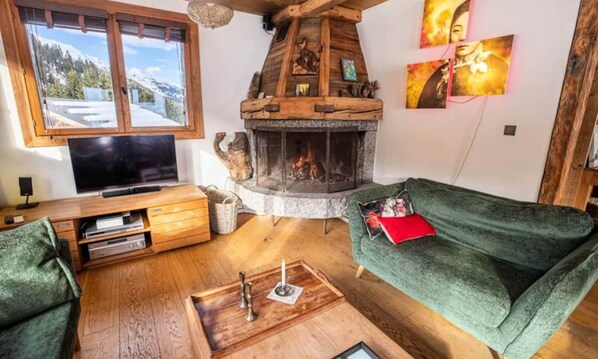 Living area - Chalets for 8 People (Les Allues)