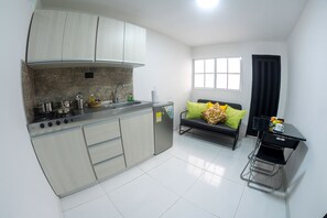 Appartement Affaires, 1 chambre, climatisation, vue ville | Cuisine privée