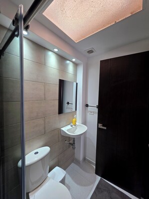 비즈니스룸, 더블침대 1개 및 소파베드, 에어컨, 마당 전망 | 욕실 | 샤워 시설, 비누, 샴푸, 화장지