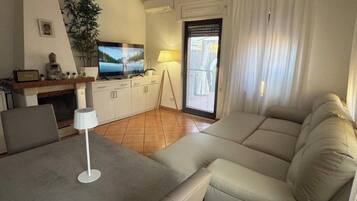 TV, caminetto