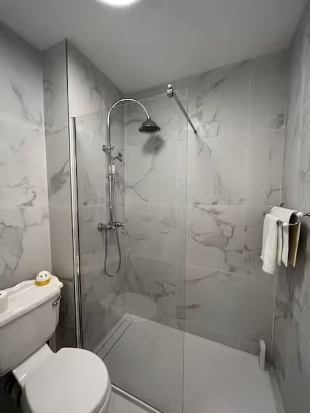 Haartrockner, Handtücher, Seife, Toilettenpapier