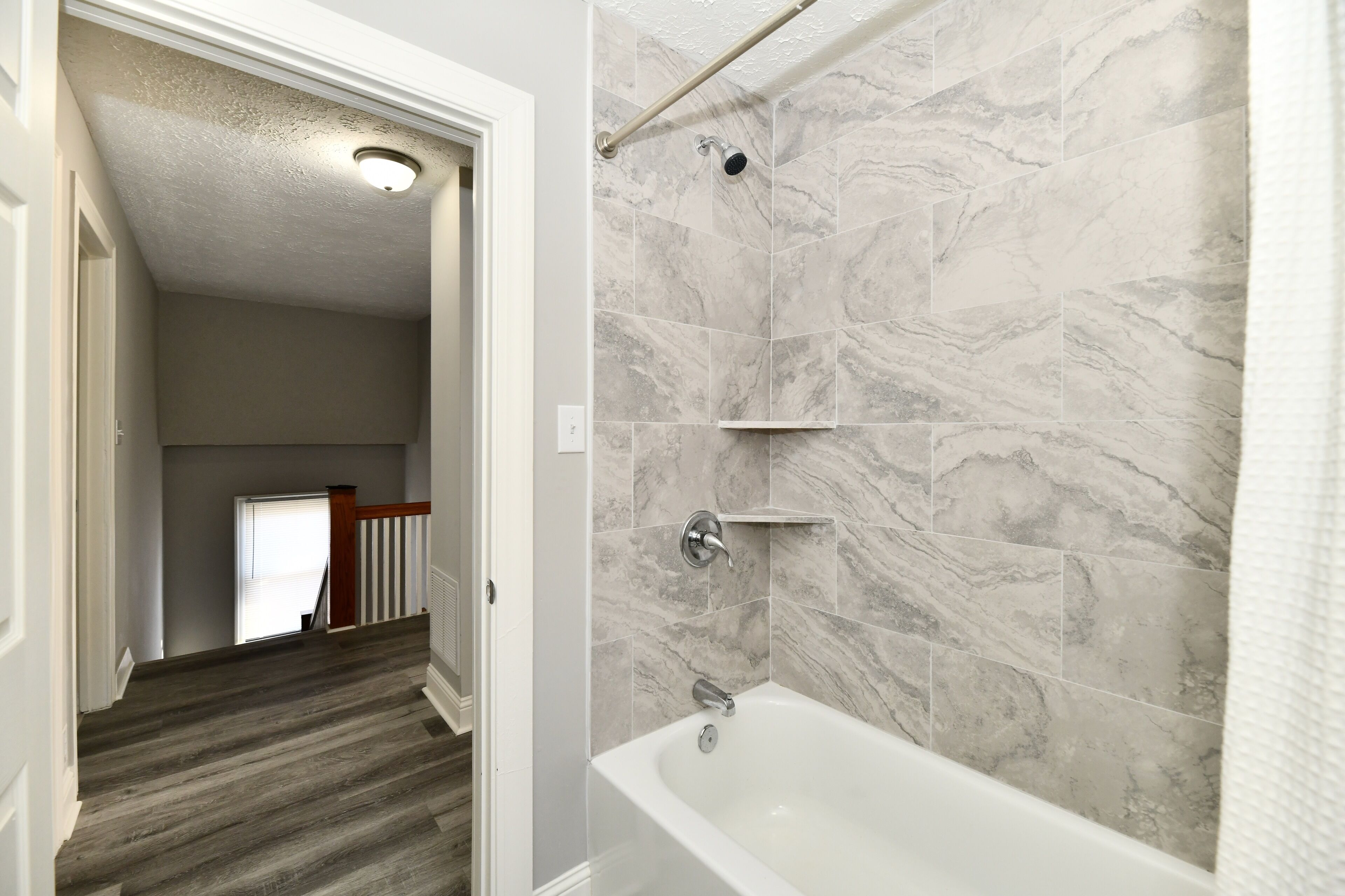 Shower, towels, soap, toilet paper