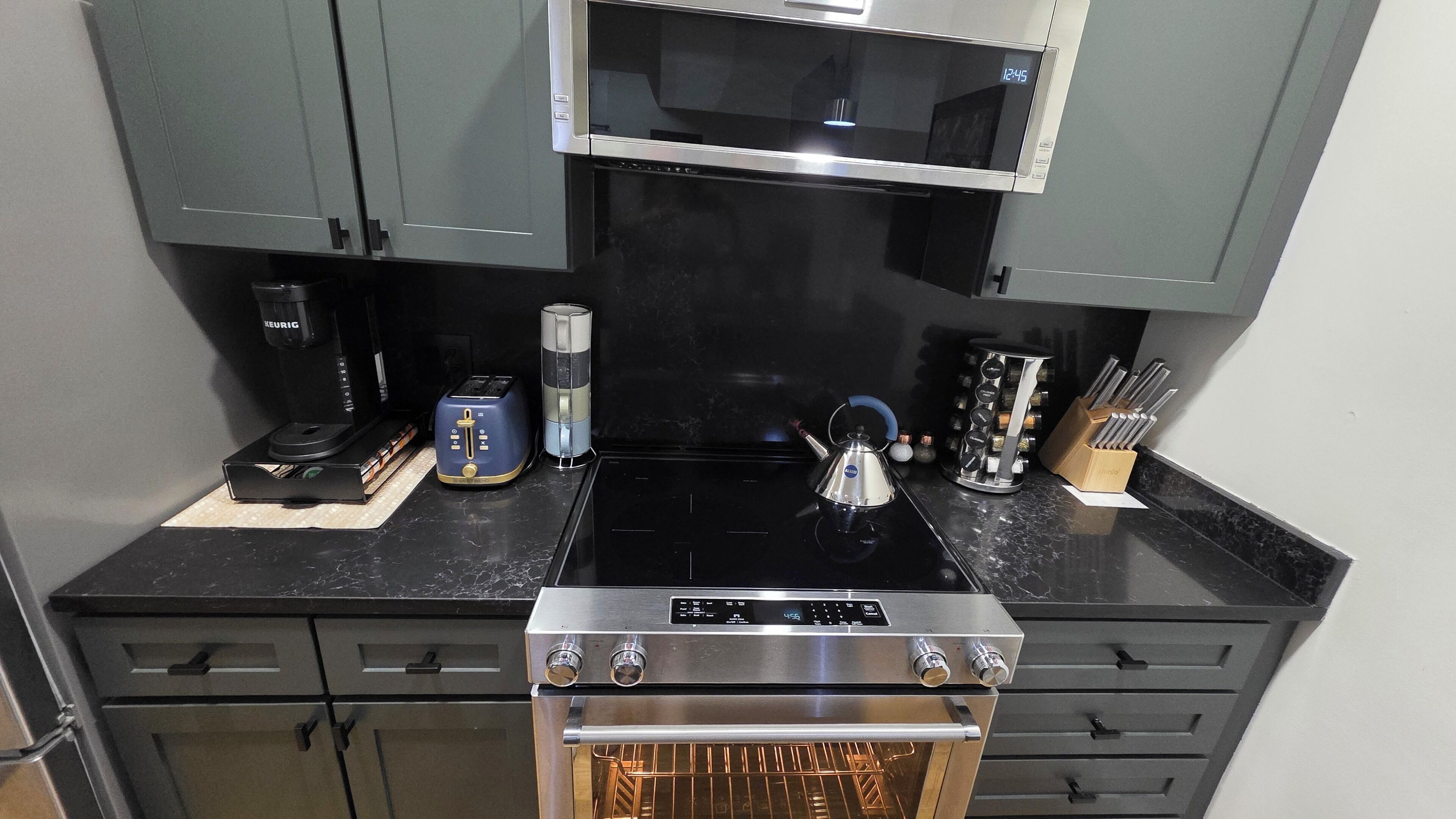 Microwave, oven, stovetop, dishwasher