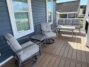 Terrace/patio - Brand new built 2025 double porch house views over Chincoteague Channel (Chincoteague)