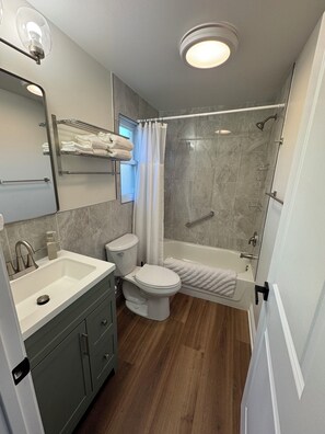 Hair dryer, towels, soap, shampoo - Fully Renovated Modern Cozy Suburban Gem (Lansing)