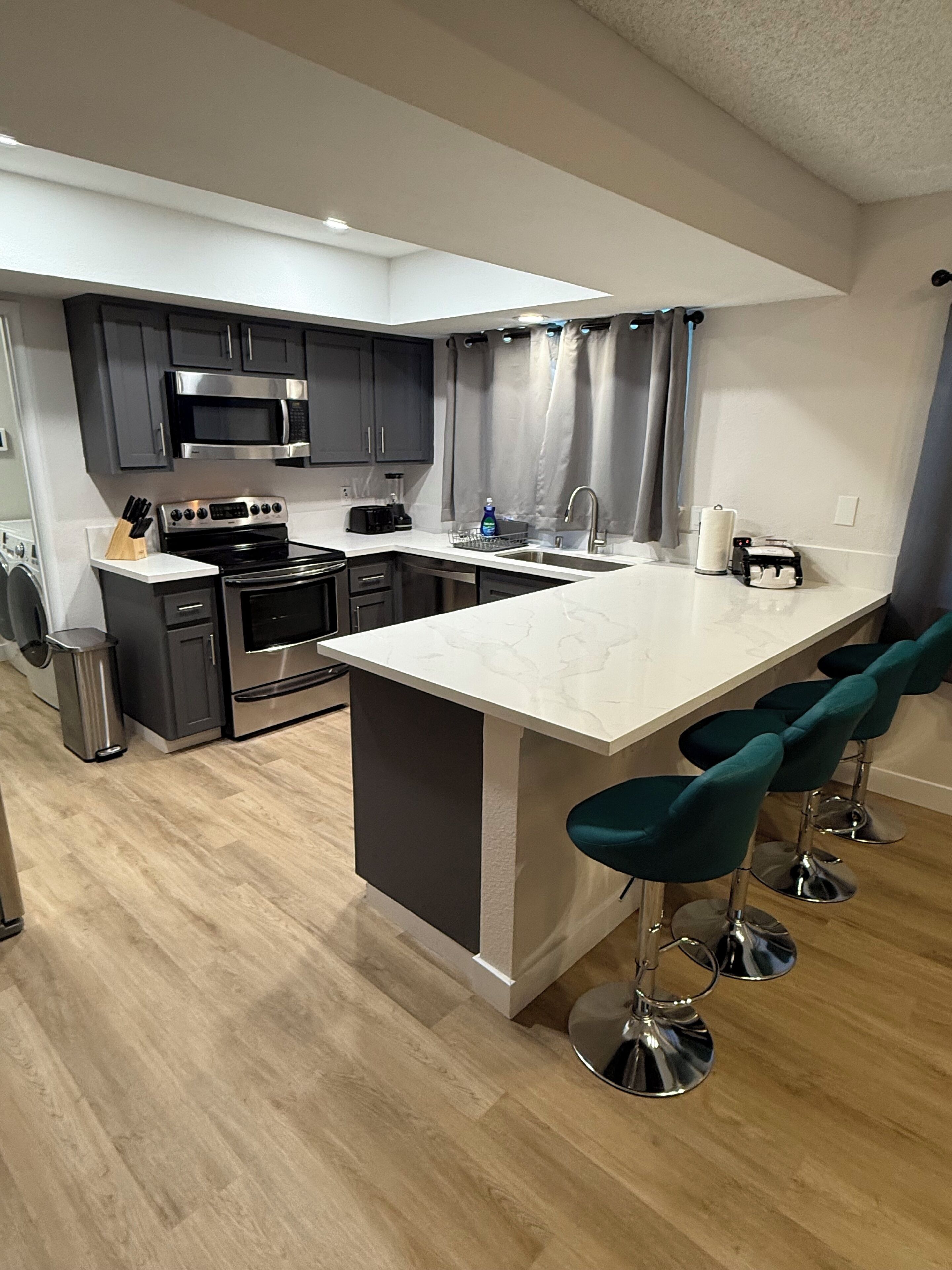 Microwave, oven, stovetop, dishwasher