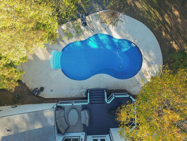 Outdoor pool, a heated pool - Luxury 3BR retreat min. from Trilith Studios, QTS & Soccer Training Facility. (Fayetteville)