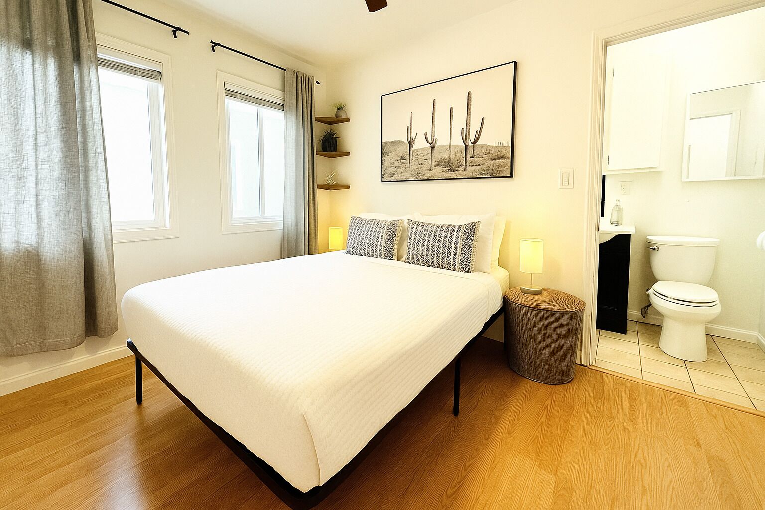 1 多间卧室、熨斗/熨衣板、WiFi、床单