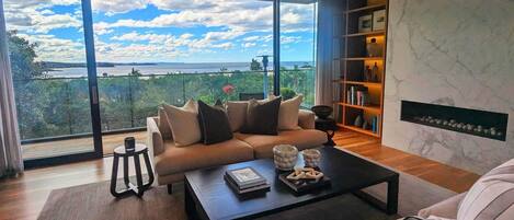 Televisión, chimenea