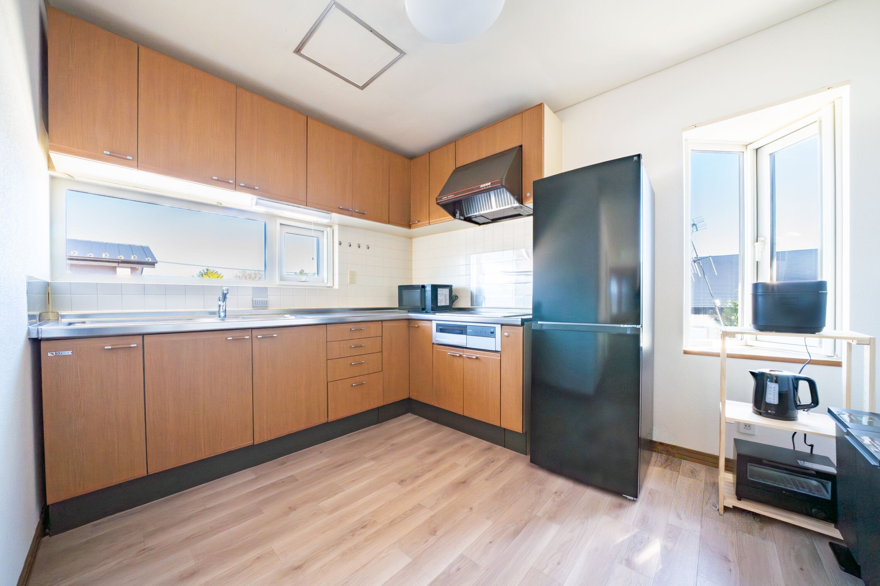 Fridge, microwave, rice cooker, toaster oven