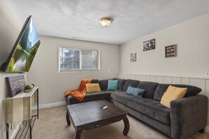 TV, video games, foosball, offices