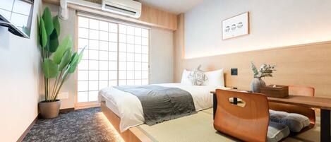 Blackout curtains, free WiFi, bed sheets