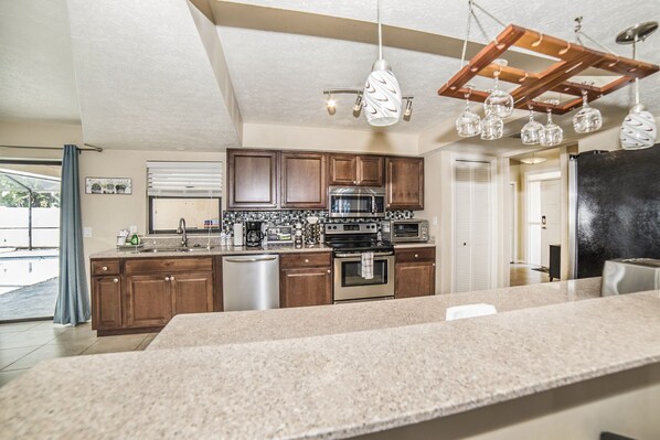 Microwave, oven, stovetop, dishwasher