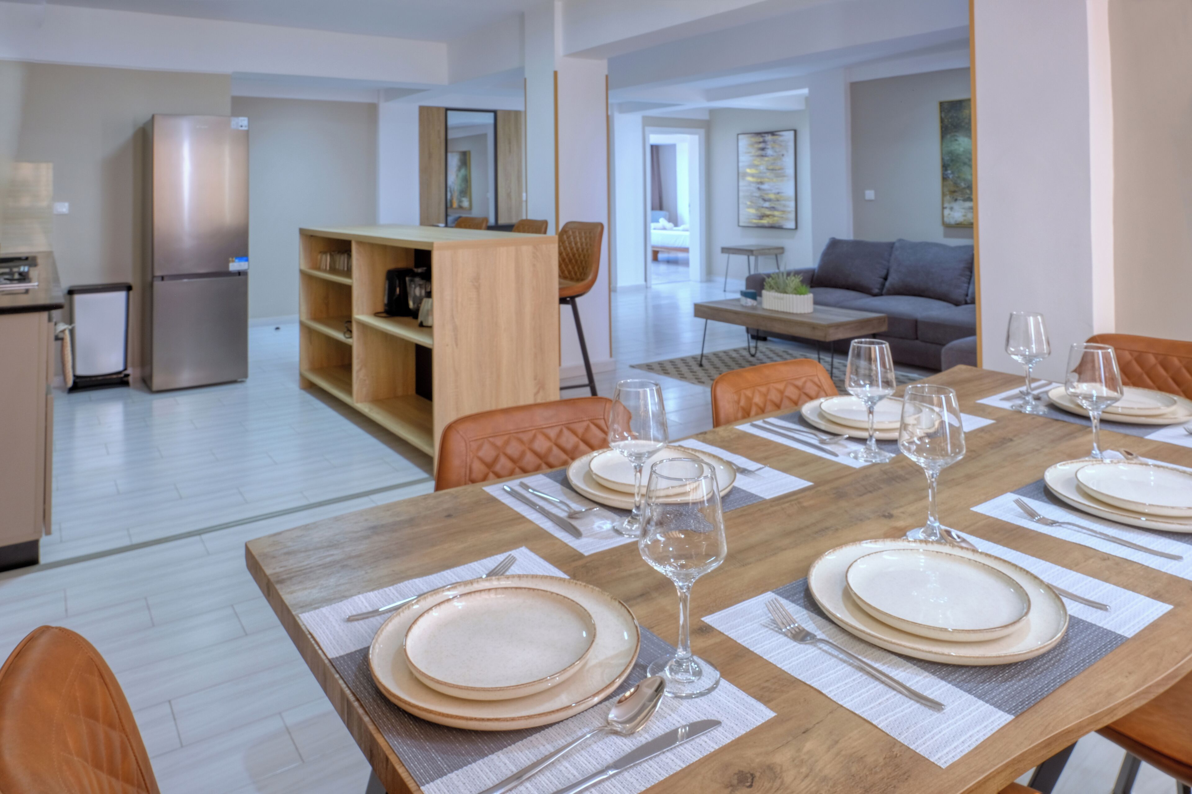 Superior Apartment | Living area | 55-inch Smart TV with cable channels