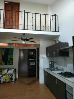 Private kitchen - Spacious two-level loft with a balcony and terrace (Playas Del Coco)