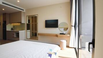 1 habitación, tabla de planchar con plancha y wifi