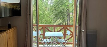 South-facing studio with direct runway access sleeps 4 Vallée Blanche residence