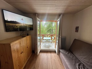 Smart TV - South-facing studio with direct runway access sleeps 4 Vallée Blanche residence (Allos)