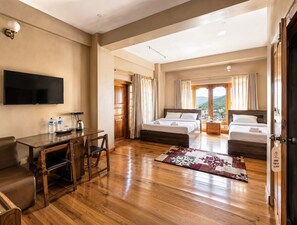 Family Studio Suite, 2 Queen Beds, City View | Laptop workspace, individually furnished, bed sheets - GaiaYuel (Thimphu)