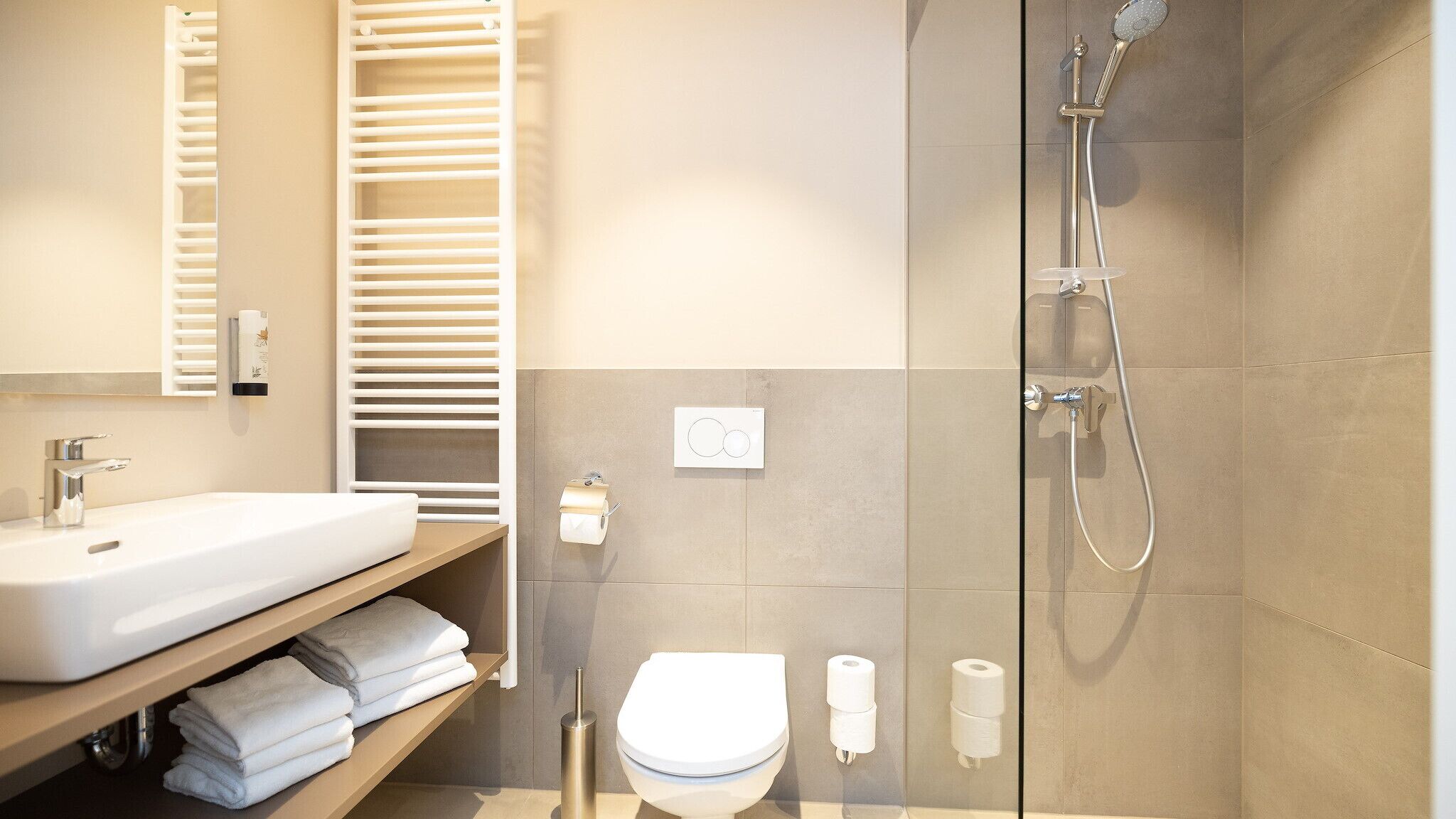 Haartrockner, Handtücher, Toilettenpapier