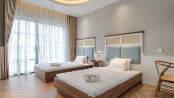 Vila Deluks, 4 kamar tidur, pemandangan halaman | Meja kerja, ruang kerja ramah laptop, Wi-Fi gratis, dan seprai linen