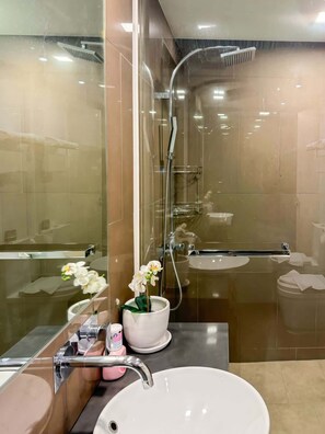 Dusche, Haartrockner, Shampoo
