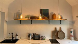 Private kitchen - Pool Cottage, stylish couples retreat near London and the Coast. (Langton Green)