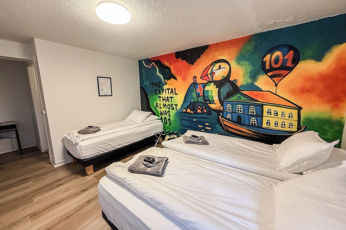 Family Quadruple Room | Blackout curtains, soundproofing, free WiFi, bed sheets