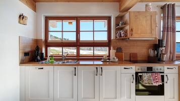 Fridge, oven, stovetop, dishwasher