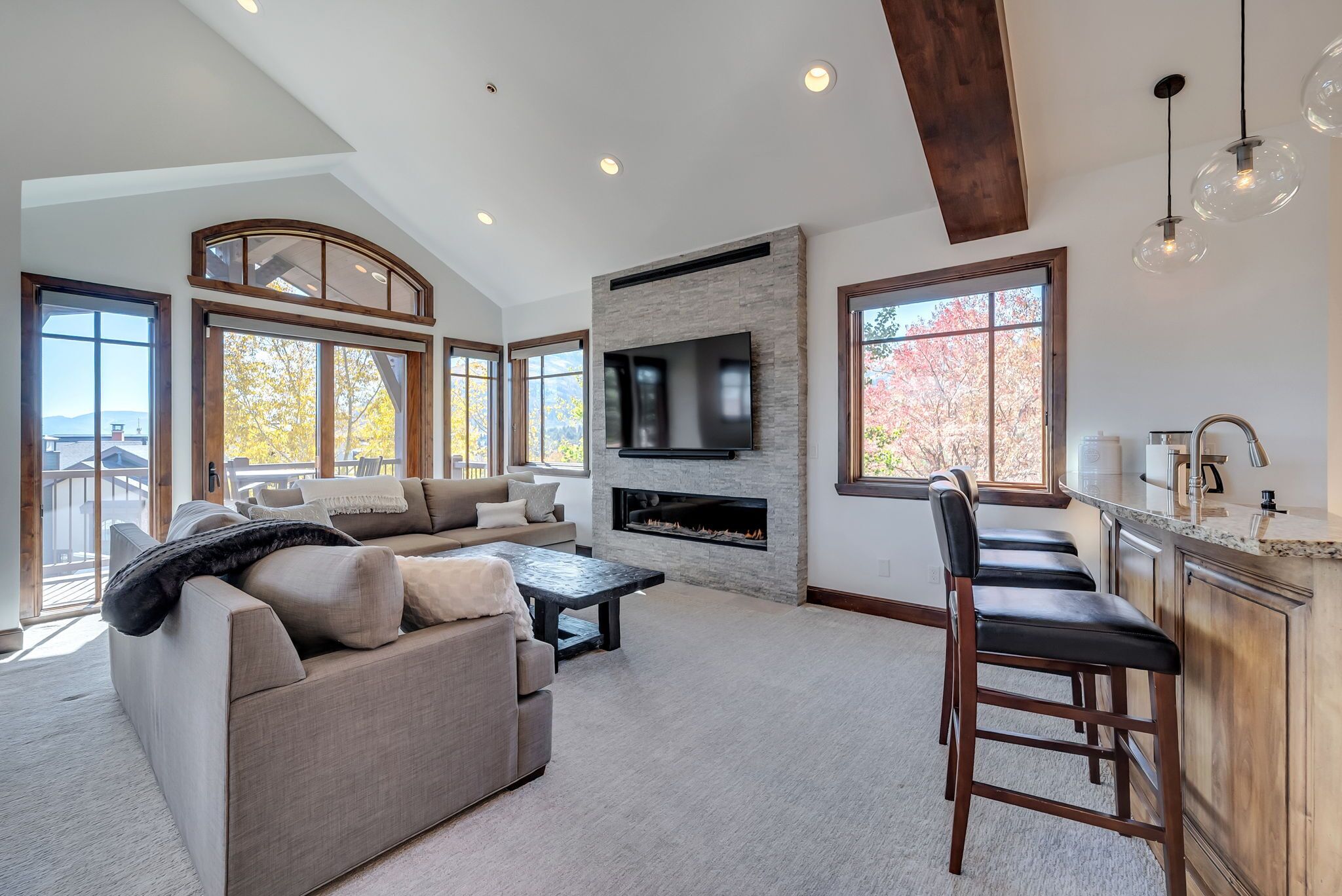 Smart TV, fireplace, video games, computer monitors