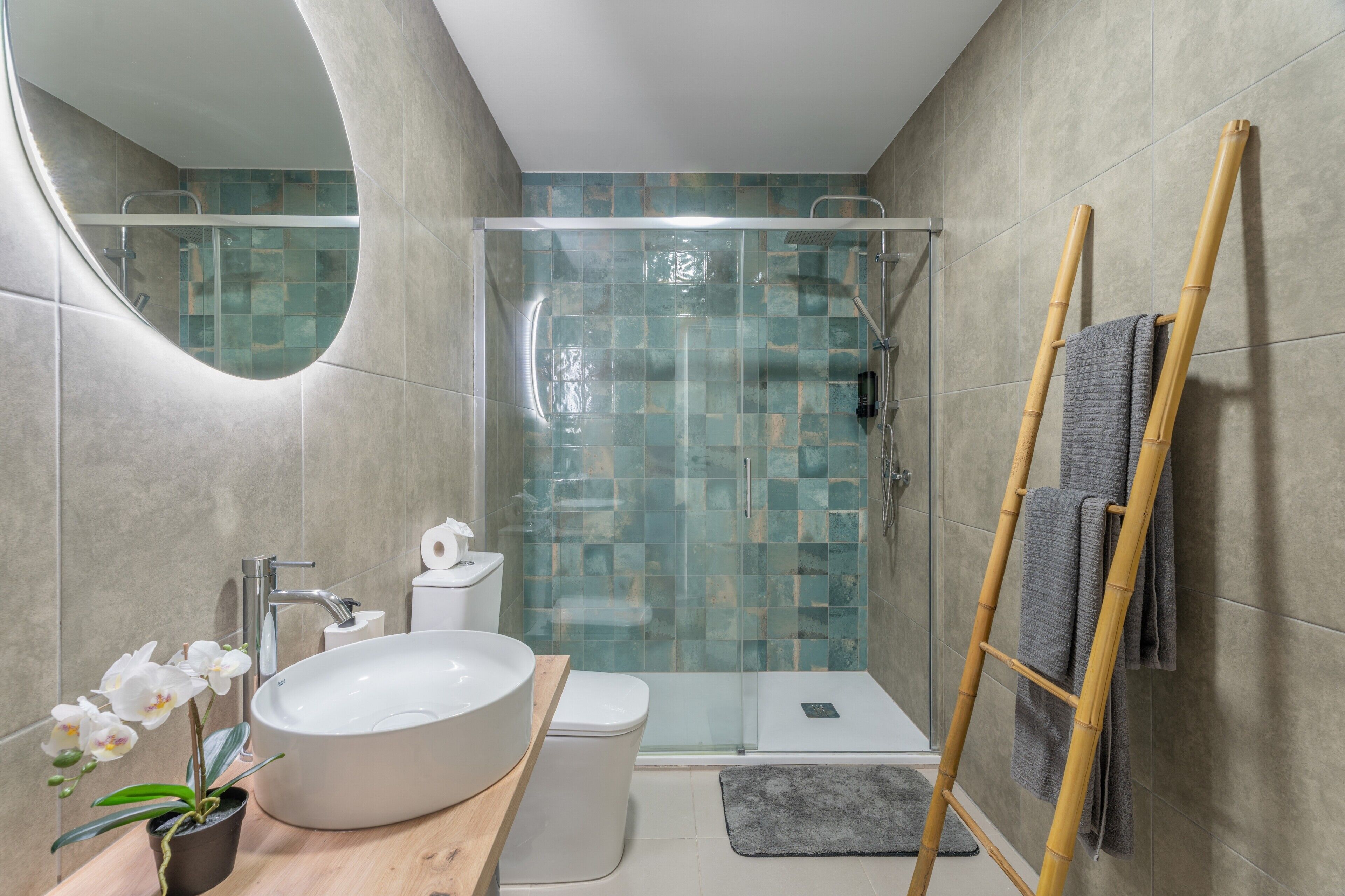 Dusche, Haartrockner, Handtücher