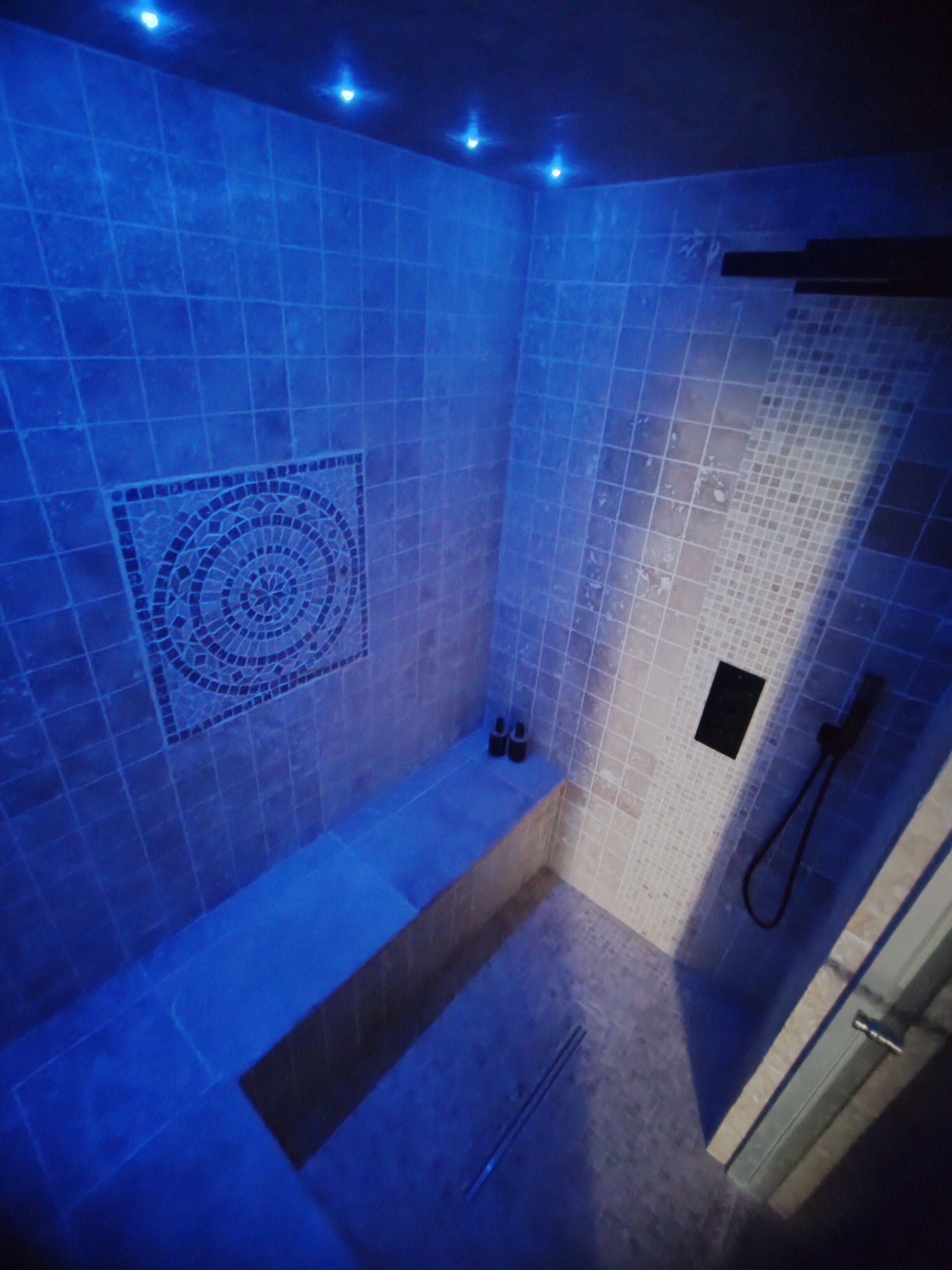 Jetted tub, hair dryer, towels, soap