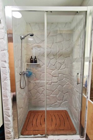Regadera, secadora de cabello, bidet, toallas 