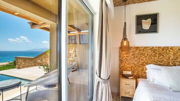 Villa, Meerblick | Blick vom Balkon
