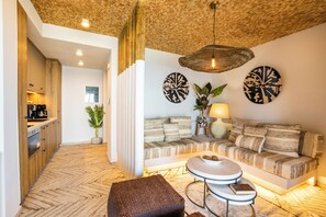Villa, Sea View | Living room | 32-inch Smart TV with satellite channels, Netflix, streaming services - Vala Luxury Villa A (Karpathos)