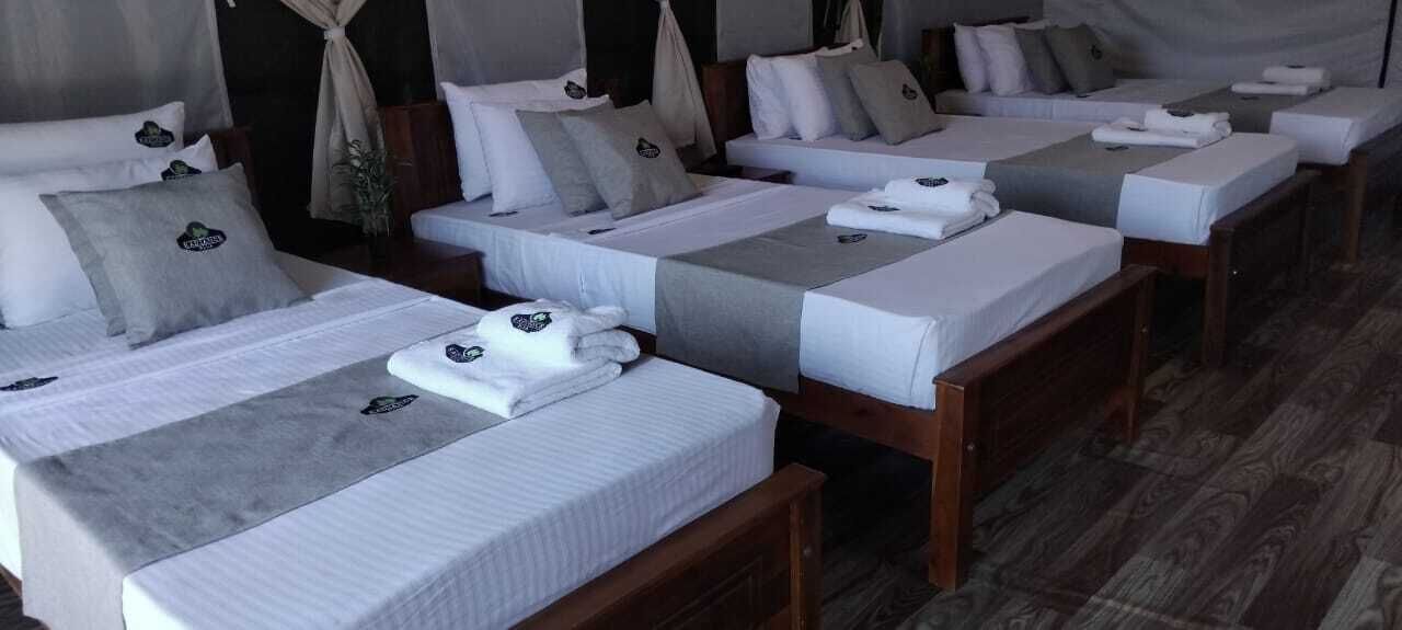 Standard Quadruple Room | Desk, laptop workspace, blackout drapes, iron/ironing board