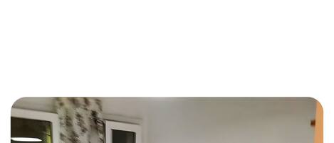 Fridge, microwave, coffee/tea maker, highchair