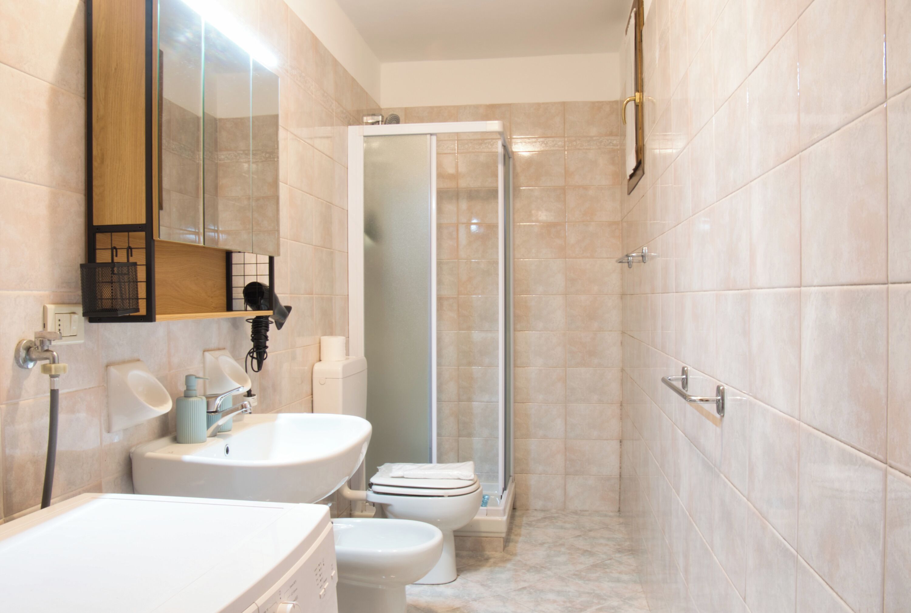Dusche, Haartrockner, Bidet, Handtücher