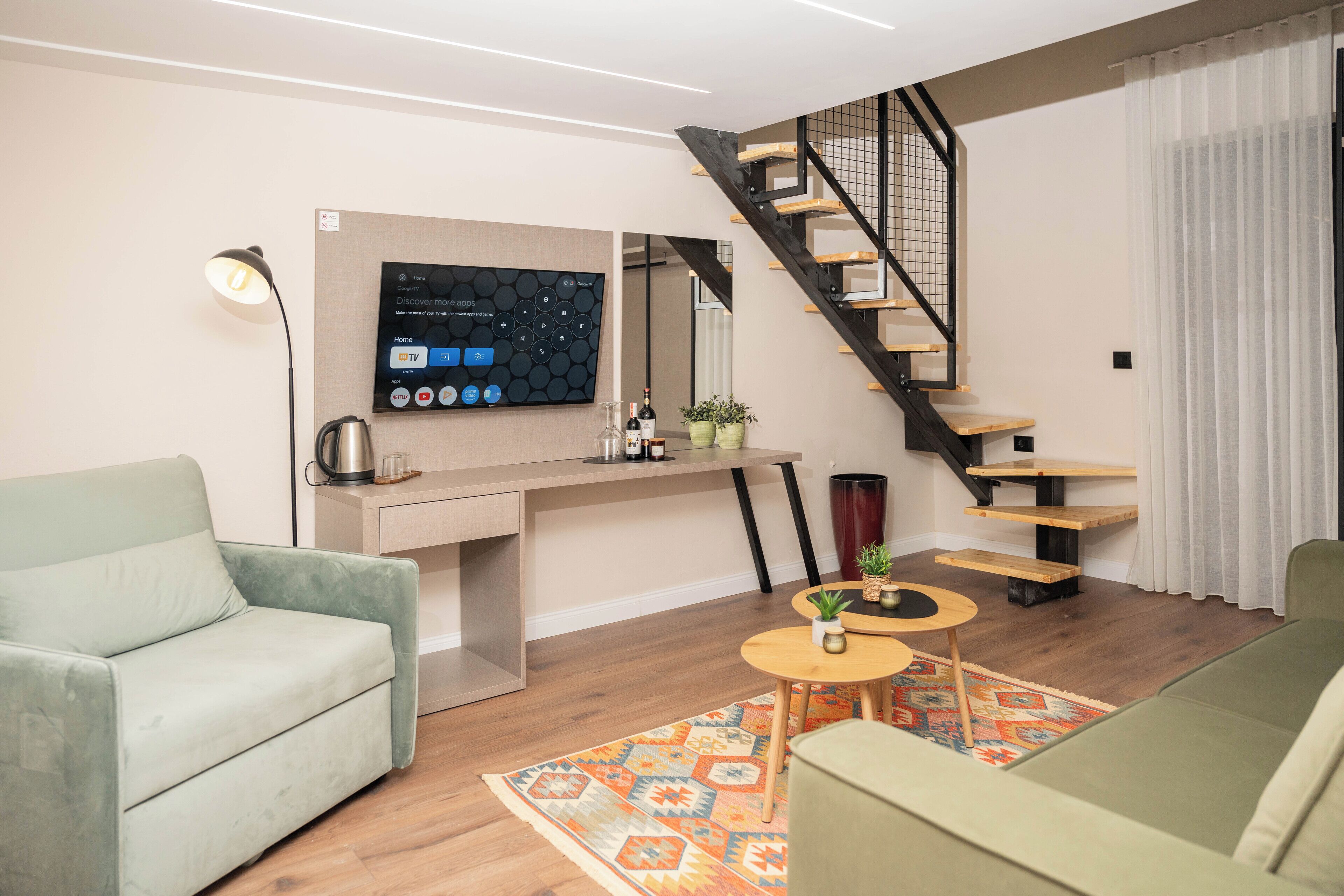 Deluxe Apartment, Balcony | Living area
