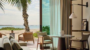 Room, 1 King Bed, Sea View | Hypo-allergenic bedding available, down comforters, minibar