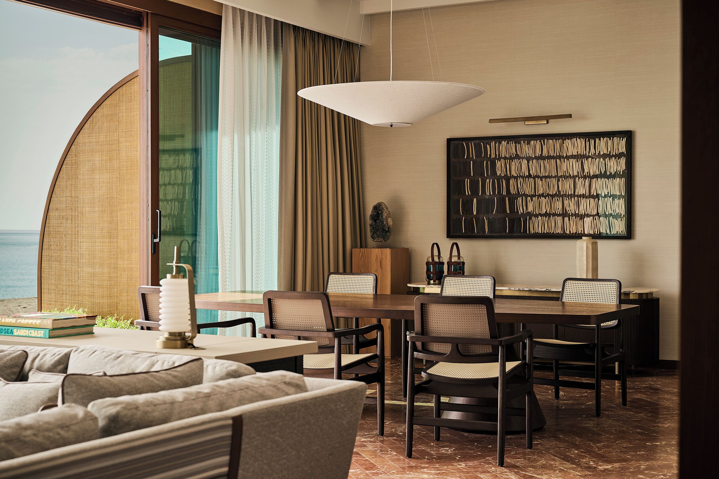 Grand Suite, 1 King Bed, Sea View | Living area | 65-inch Smart TV with cable channels, Netflix, table tennis