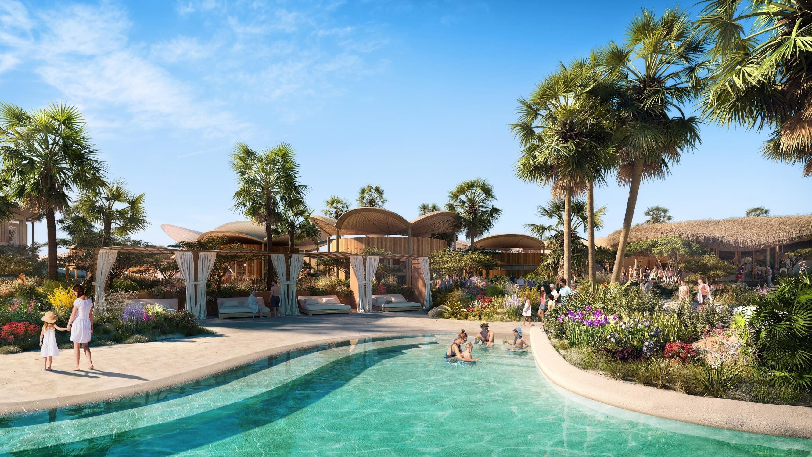 4 piscine all'aperto, cabanas (a pagamento), ombrelloni da piscina