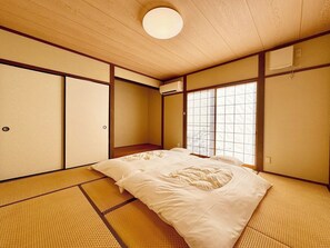 MIKA - Japanese-Style Room with Private Open-Air Bath , Non Smoking | Bathroom | Separate tub and shower, free toiletries, hair dryer, towels - Ryokan Yufumomiji (Yufu)