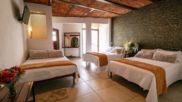 Desk, free WiFi, bed sheets