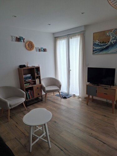 500m from the beach, well-equipped accommodation ideal for a family