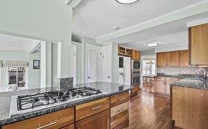 Microwave, oven, stovetop, dishwasher - Waterfront Escape with Pool Nature Lover Paradise (Stevensville)